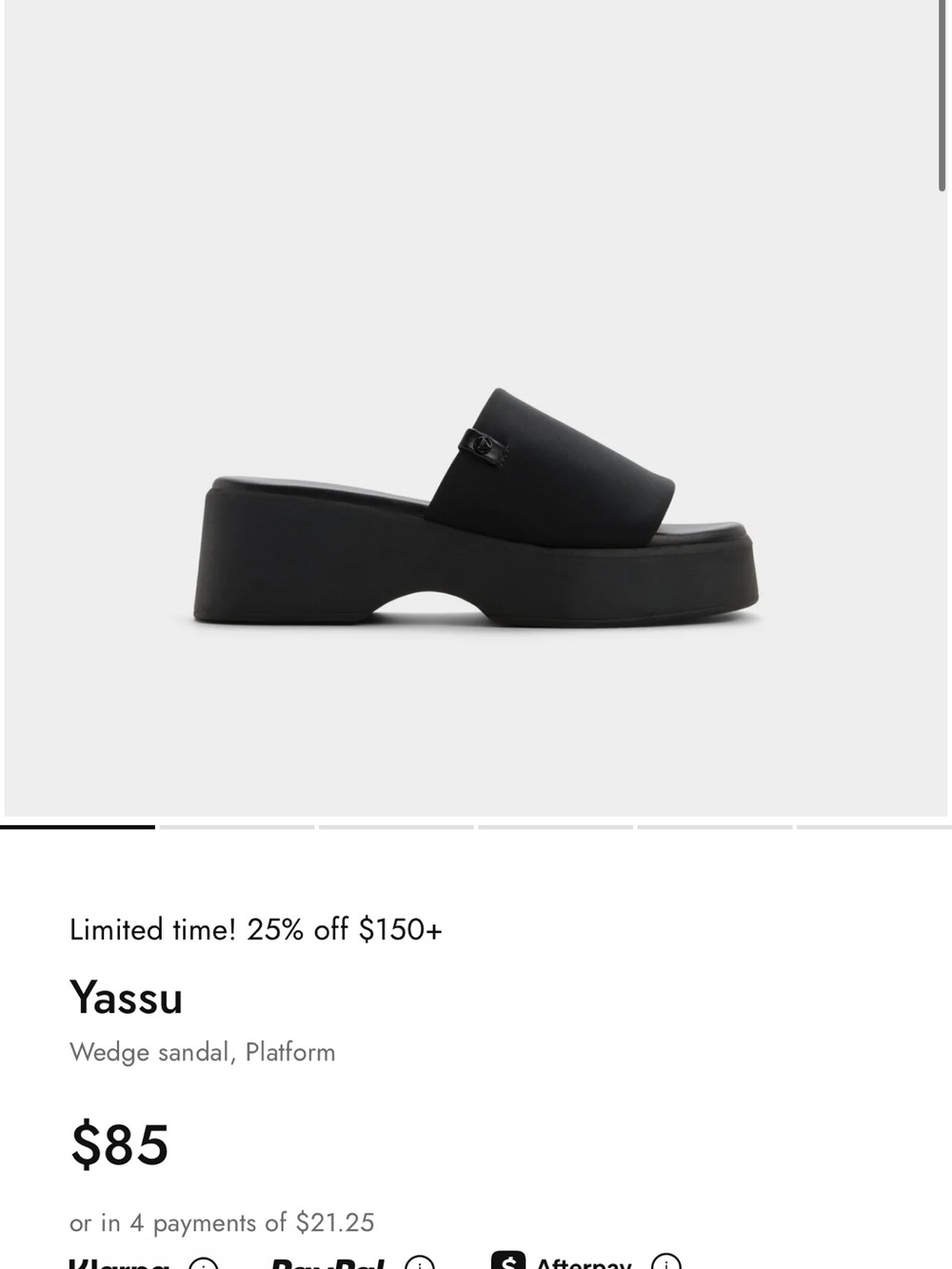 Aldo Black Platform Wedge Slide